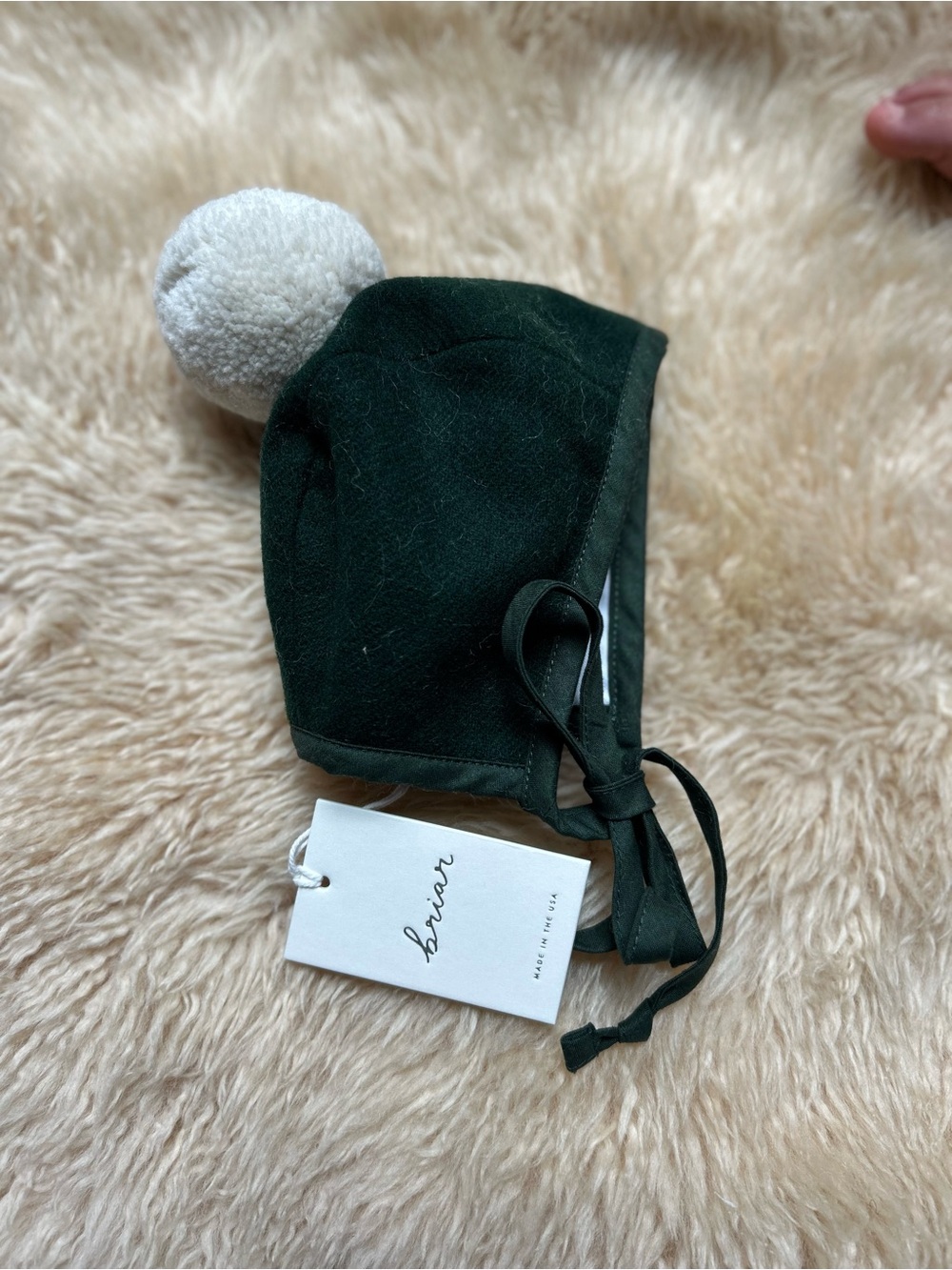 Briar Baby Pom bonnet.